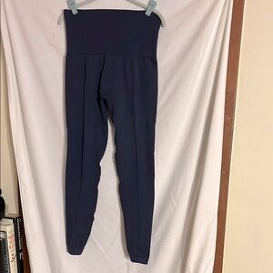 Blue Leggings with Elastic Cuffs and Tapered Legs